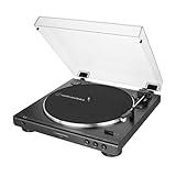 Audio-Technica AT-LP60X-BK Fully Automatic Belt-Drive Stereo Turntable, Black, Hi-Fi, 2 Speed, Dust Cover, Anti-Resonance, Die-Cast Aluminum Platter