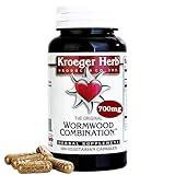 Kroeger Herb, Wormwood Herb, Black Walnut Wormwood, Clove, Quassia, Worm Wood Detox Cleanse - Wormwood Capsules, Non-GMO, Gluten Free, No Preservatives or Fillers - 100 Capsules, Made in USA