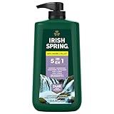 Irish Spring 5 in 1 Body Wash for Men, Men's Body Wash, Smell Fresh and Clean for 24 Hours, Conditions and Cleans Body, Face, and Hair, Made with Biodegradable Ingredients, 30 Oz Pump