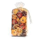 ANDALUCA Potpourri Bag Mini Pumpkins, Cinnamon, Orange Slices & Pumpkin Spice Fragrance Vial Included Vase & Bowl Filler (Pumpkin Spice)