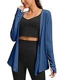 Women's UPF 50+ Sun Shirt Long Sleeve UV Sun Protection Shirts Lightweight Cardigan for Women with Pockets SPF Swim Cover Up (Navy,M)