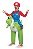 Super Mario Bros. Mario Riding Yoshi Inflatable Costume, Officially Licensed Super Mario Bros Costume for Kids, One Size