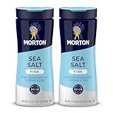 Morton Sea Salt, Fine, (17.6 oz), 2-Pack, All-Natural, Perfect for Baking, Blending & Cooking