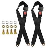 2 Point Seat Belt Adjustable Seatbelts Kit Compatible With Mobility Scooter, Electric Wheelchair, Bus, school bus, forklift, Black Color, 2 Pack