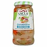 SACLA Italian Giardiniera | Pickled Mixed Vegetables in Vinegar | 10.23 oz Glass Jar | Crunchy, Tangy Antipasto | Vegan, Non-GMO | Imported from Italy