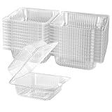 Axe Sickle 50 Count Clear Plastic Hinged Take Out Containers Clamshell Takeout Tray Food Clamshell Containers Outside Diameter 5.3 x 4.7 inch for Dessert, Snacksetc, Cakes Slice, Cookies, Salads