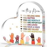 Mental Health Awareness Gift, School Counselor Gifts, Mental Health Office Decor for Desk, Counseling Office Must Haves, Psychology Affirmations Heart Acrylic Gifts for Teens Kids Therapist Students