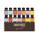 Smokehouse by Thoughtfully, Gourmet BBQ Sauce Sampler Variety Pack in Glass Bottles, Vegan and Vegetarian, Flavors Range from Full-Bodied Pitmaster Classics to Foodie-Inspired Creations, Pack of 14