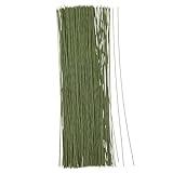 300 Pieces Green 18 Gauge Floral Wire Stems for DIY Crafts, Artificial Flower Arrangements (16 in)