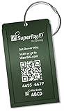 Dynotag® Web Enabled Smart Aluminum Convertible Luggage ID Tag + Braided Steel Loop, with DynoIQ™ & Lifetime Recovery Service (Emerald Green)