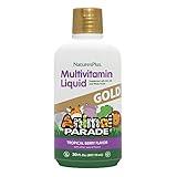 NaturesPlus Animal Parade Source of Life Gold Children's Liquid Multivitamin, 30 OZ - Natural Tropical Berry Flavor - Immune Support Supplement - Organic Whole Foods, Gluten-Free, Vegan - 60 Servings
