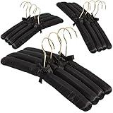 Florida Brands Padded Clothing Fabric Hangers for Women Clothing - Set of 12 Premium Coat Hangers for Closet, Bride Hanger for Wedding Dress, Sweater Hangers - Black