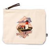 Lantern Press Cape Cod, Massachusetts, Nauset Light and Sunset, 100% Cotton Zipper Pouch, Travel Accessory, Go Bag