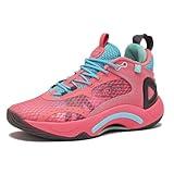 AND1 Scope Basketball Shoes for Women and Men, High Top Men’s Basketball Shoes - Womens Basketball Sneakers - Light Pink/Light Green, 5.5 Medium