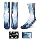 Zmart Spooky Skeleton Socks - Halloween Horror Gifts for Men, Women & Teens