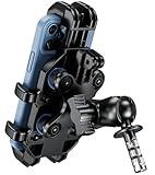 BRCOVAN Motorcycle Fork Stem Phone Mount with Vibration Dampener, Adjustable Heavy Duty Motorcycle Cellphone Holder Fit Stem Tubes 12mm-25.4mm in Diameter, Compatible with 5.4''-7.2'' Smartphones