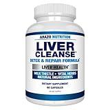 Arazo Nutrition Liver Cleanse Detox & Repair Formula – Milk Thistle Herbal Support Supplement: Silymarin, Beet, Artichoke, Dandelion, Chicory Root