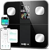 Runstar Smart Scale for Body Weight and Fat Percentage, High Accuracy Digital Bathroom Scale with Large Display for BMI Heart Rate 15 Body Composition Analyzer Sync with Fitness App 400lb