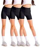SKIDREAM 3 Pack Girls 4'' High Waisted Black Biker Shorts, Athletic Running Yoga Shorts for Kids Teen