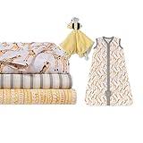 Burt's Bees Baby Unisex Baby Gift Set - Beekeeper Wearable Blanket, 3-Pack Muslin Swaddle Blankets & Plush Bee, Organic Cotton Essentials Bundle