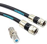 TechDirect 10FT RG6 Coaxial Cable Black - High Speed Internet, Cable TV, Antenna, Satellite Broadband Low Resistance RG6 Coax Cable Cord Low Loss TV Cable Extension Wire with Connectors Extra-Durable