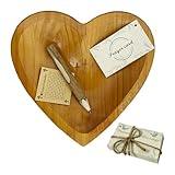 Pawnoc Heart Prayer Bowl with 30 Cards, Meaningful Gift for Friend, Handcrafted Wooden Bowl with Cross, Christian Decor, Religious Gift for Women, Mom, Dad, Daughter, or Husband, Perfect for Easter