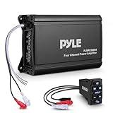 Pyle 4 Channel Waterproof Rated Marine Amplifier, 600 WATT Max Pro Audio Powersports Amp System Kit, Wireless BT Streaming Marine Grade Component Audio, AUX/RCA Input, BT Control Unit