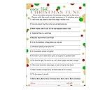 Christmas Song Game Trivia Fun Holiday Party Activity for Adults, Groups, Thanksgiving, Red and Green, 5x7 Cards, 25 Guests, Version 1