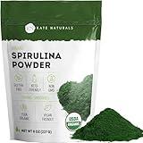 Kate Naturals Organic Spirulina Powder for Immune Support and Antioxidants. Nutrient Dense Superfood Supplement (8 oz, USDA Certified, Non-GMO, Gluten- Free)