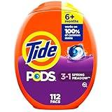 Tide PODS Laundry Detergent Pacs, Spring Meadow Scent, 112 Count, Concentrated Laundry Soap Detergent, Stain Remover and Color Protector, Tide PODS Laundry Detergent