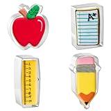 JOB JOL Cookie Cutters 4 PCS, for Back to School and Teacher Appreciation, Apple, Pencil, Paper, Ruler