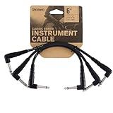 D'Addario Guitar Cable - Guitar Patch Cable - Instrument Cable - Guitar Accessories - Classic Series Cable - 0.5 Foot/152.4 MM - Right Angle - Dark Grey - 3 Pack