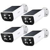 AOQEE Cameras for Home Security-2.4GHz Wireless Security Camera Outdoor with AI Motion Detection & Siren, Non-Stop Solar Powered Charging, 2K Color Night Vision, SD/Cloud Storage, Waterproof, S1 4P