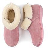 RockDove Women's Sierra Faux Leather Bootie Slipper, Size 7 US Women, Pink