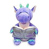 Cuddle Barn | Dalton The Storytelling Dragon 12" Animated Stuffed Animal Plush Toy | Mouth Moves, Head Sways and Book Lights Up | Recites 5 Fairy-Tales
