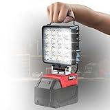 Upgrade Dual Switch Cordless Work Light for Milwaukee Light,Ecarke 4800LM LED Work Light for m18 Battery Flashlight,with Dual Charging Port for Camping,Hiking,Job Site & Security Lighting