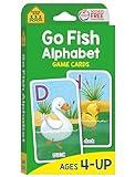 School Zone Go Fish Card Game: Play and Learn the ABCs, Preschool to First Grade, Matching, Uppercase and Lowercase Letters, Word-Picture Recognition, Animals, Ages 4+, Packaging May Vary