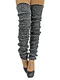 Luxury Divas Charcoal Slouchy Thigh High Knit Dance Leg Warmers