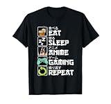 Eat Sleep Anime Gaming Repeat Kawaii Otaku Anime Manga T-Shirt