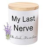 Candles Gifts for Women Funny Unique Novelty My Last Nerve Candle Christmas Birthday Gift for Sister Best Friend Stocking Stuffers for Women Lavender Scented Soy Candle