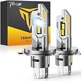 Termitor H4/9003/HB2 Light Bulbs, 50,000LM Ultra Brighter, 6500K Cool White, 70000Hrs Long Life with Cooling Fan, 1:1 Halogen Size, Plug and Play, H4 Fog Lights Bulbs, Pack of 2