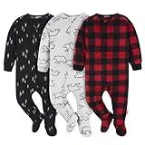 Gerber Unisex Baby Flame Resistant Fleece Footed Pajamas 3-Pack, Bear Forrest