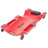 Pro Lift Mechanic Plastic Creeper 40 Inch - Blow Molded Ergonomic HDPE Body with Padded Headrest & Dual Tool Trays - 350 Lbs Capacity Red