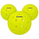 Franklin Sports Outdoor- X-40 Pickleball Balls - USA Pickleball (USAPA) Approved - 3 Pack Outside Pickleballs - Optic Yellow - US Open Ball