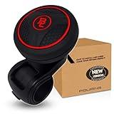 Fouring BL Steering Wheel Knob Spinner - Universal Non-Slip Fit, ABS & Premium Silicone Finish Suicide Knob with Metal Ball Bearing - Ideal for Cars, Trucks, Boats (Silicone Red)