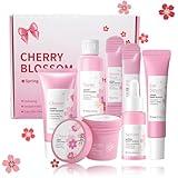 Skincare Gifts For Teenage Girls,Cherry Blossom Skincare Sets,Facial kit,Pamper Sets For Women Gifts,Skin Care Sets & Kits (One Size, Cherry Blossom-SetA-Base Moisturizing)