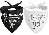 Engagement Gifts, My Humans are Getting Married She Said Yes Dog Bandana for Wedding Engagement Photos, Bridal Shower Gift,Dog Wedding Outfit, Dog Engagement Announcement, Bride to Be Gifts