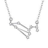 BriLove 925 Sterling Silver Necklace for Women - Leo Constellation Zodiac 12 Horoscope Astrology CZ Pendant Mothers Day/Valentines Day/Birthday/Christmas/Anniversary