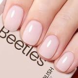 Beetles Milky Pink Gel Nail Polish, 15ml Nude Pink Jelly Neutral Color Polish Set Translucent Sheer Gel Nail Concealer Soak Off Uv LED Nail Lamp French Nail Art Gifts for Her Women