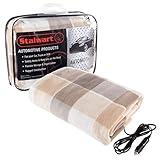 Stalwart Heated Car Blanket – 12-Volt Electric Blanket for Car, Truck, SUV, or RV – Portable Heated Blanket for Car Camping Essentials (Tan)